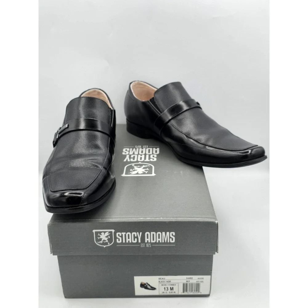 Stacy Adams Beau Men's Dress Shoes Cognac Moc Toe Leather‎ 24692-001 Sz 13 M